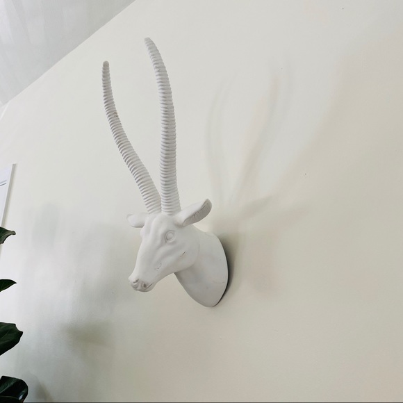 White Resin Antelope Head - Picture 1 of 5